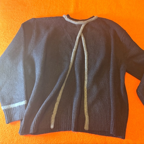 Zara navy blue open back soft knit sweater NWT - Picture 11 of 11